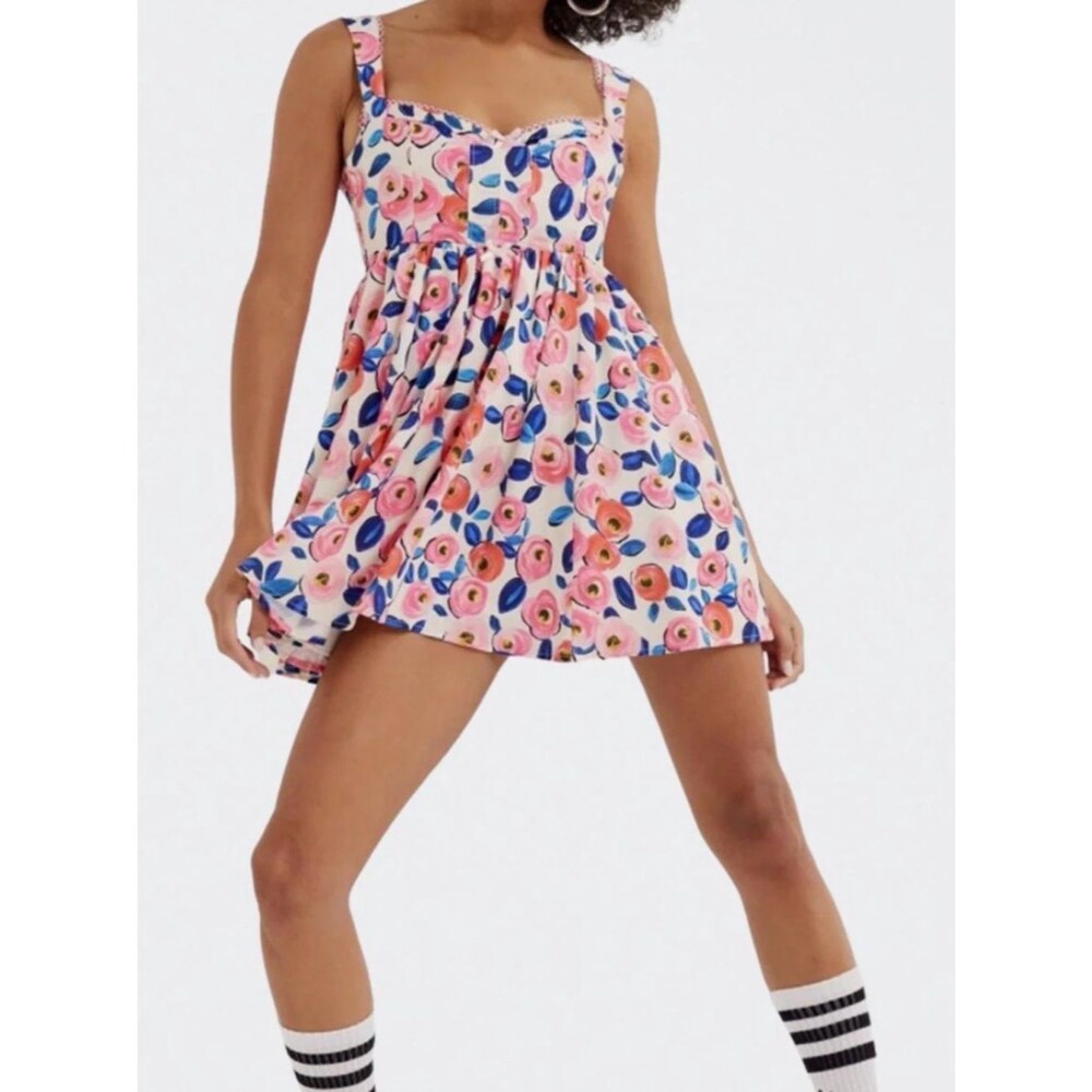 NEW For Love & Lemons Floral The Gianna Mini Dress size xl